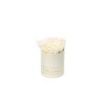 XS CREAM WHITE BOX WITH CHAMPAGNE PRESERVED ROSES