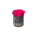 MIDI BLACK MARBLE BOX WITH HOT PINK PRESERVED ROSES