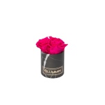 XS BLACK MARBLE BOX WITH HOT PINK PRESERVED ROSES