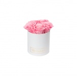 MIDI WHITE BOX WITH BABY PINK PRESERVED ROSES