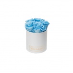 MIDI WHITE BOX WITH BABY BLUE PRESERVED ROSES