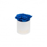 MIDI WHITE BOX WITH OCEAN BLUE PRESERVED ROSES