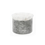 LARGE LIGHT GREY VELVET BOX WITH WHITE PRESERVED ROSES