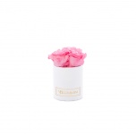 XS WHITE BOX WITH BABY PINK PRESERVED ROSES