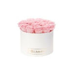 LARGE WHITE BOX WITH BRIDAL PINK PRESERVED ROSES
