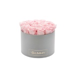 LARGE LIGHT GREY BOX WITH BRIDAL PINK PRESERVED ROSES
