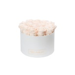 LARGE WHITE BOX WITH ICE PINK PRESERVED ROSES