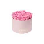 LARGE LIGHT PINK BOX WITH BABY PINK PRESERVED ROSES