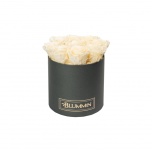 MEDIUM DARK GREY BOX WITH VINTAGE CHAMPAGNE PRESERVED ROSES