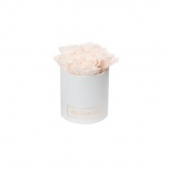 MIDI WHITE BOX WITH ICE PINK PRESERVED ROSES
