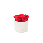 WHITE CERAMIC BOX WITH RED (5 ROSES)