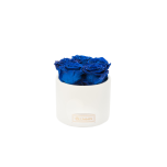 WHITE CERAMIC BOX WITH OCEAN BLUE (5 ROSES)