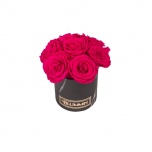 MIDI BOUQUET - BLACK MARBLE BOX WITH HOT PINK PRESERVED ROSES