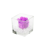 GLASS VASE WITH PRESERVED ROSE AND CRYSTALS - VIOLET VAIN